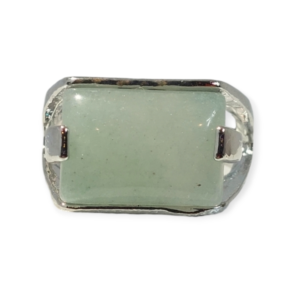 2 For $20 Sale Fashion Jewelry Ring Size 5.5 Crystal Green Gemstone Silver